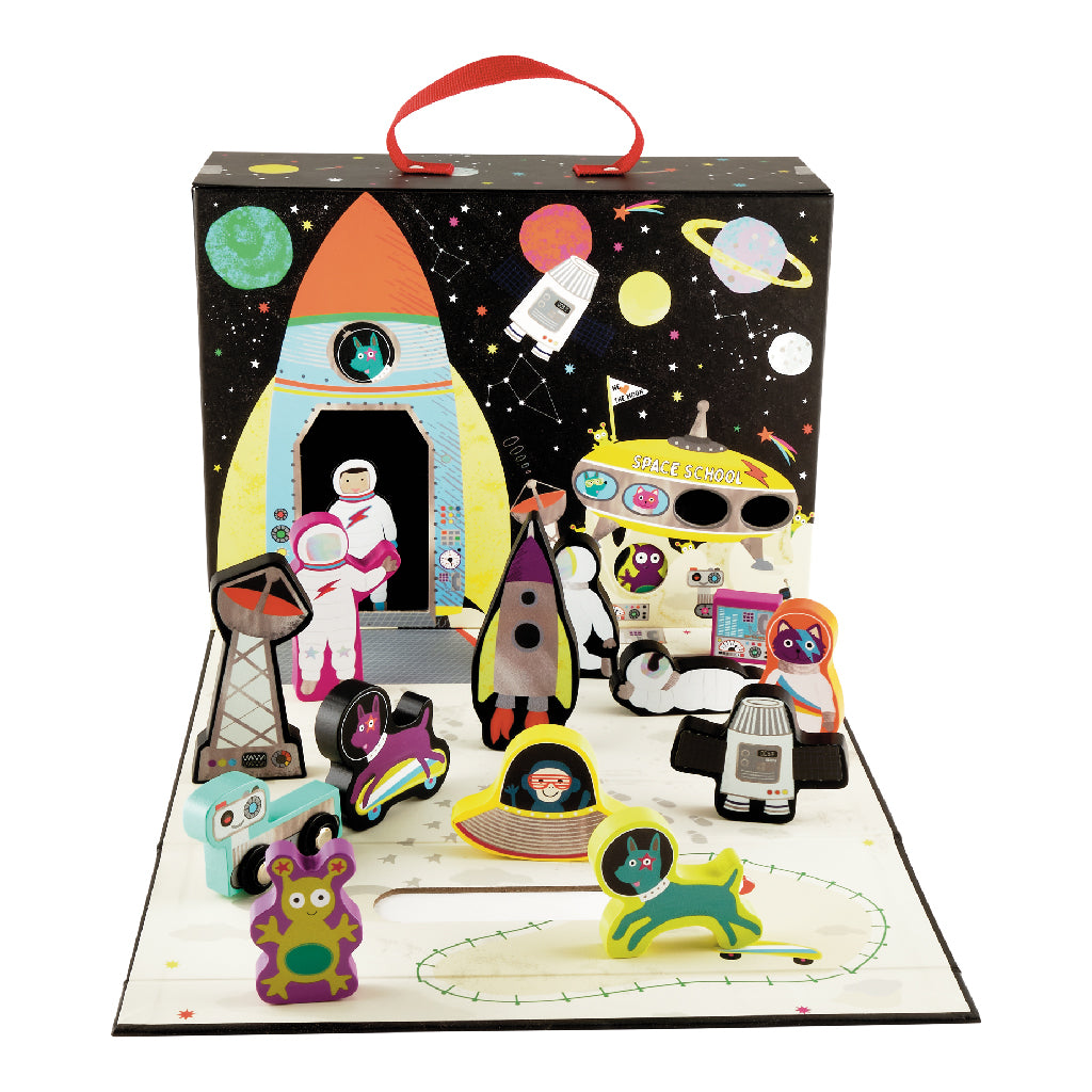 Playbox with Wooden Pieces - Space