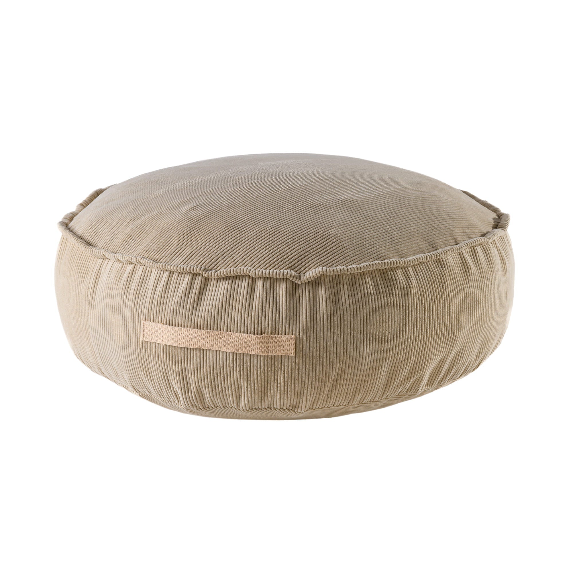 MeowBaby® Corduroy Pouf Round – Designer Seating for Children - Sand