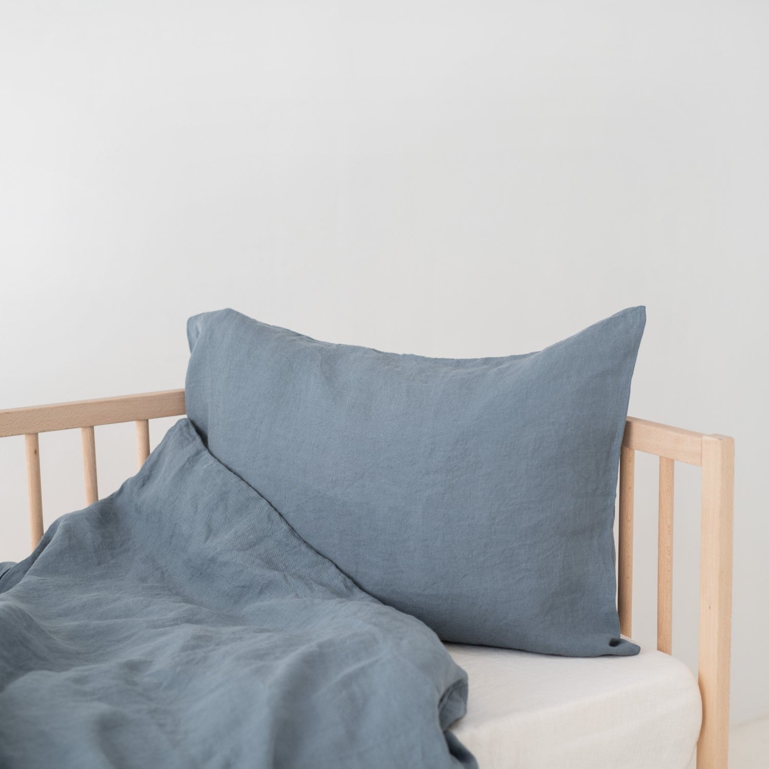 Linen Duvet Cover Set for Kids - Blue Fog