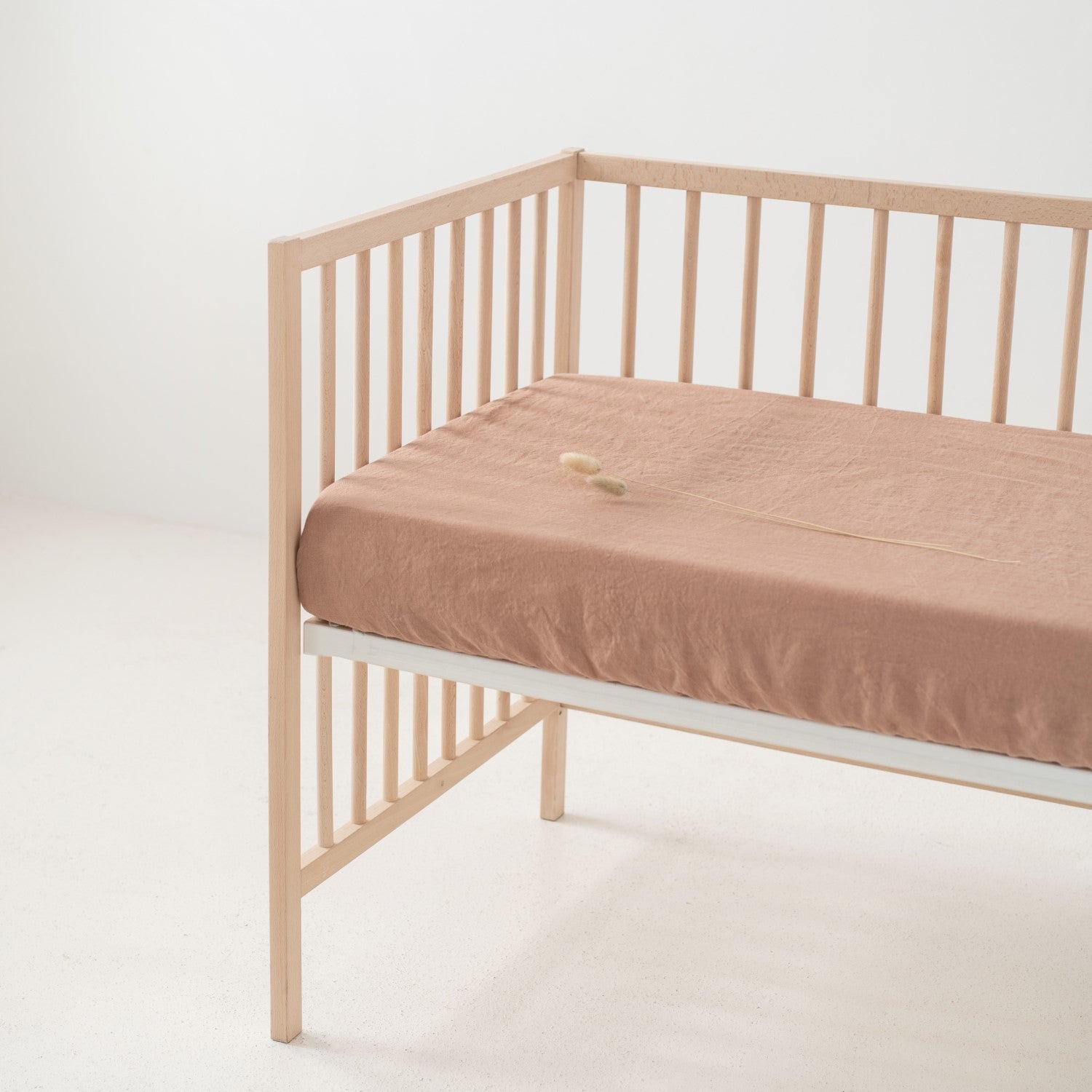 Linen Fitted Sheet for Kids - Cafe Creme