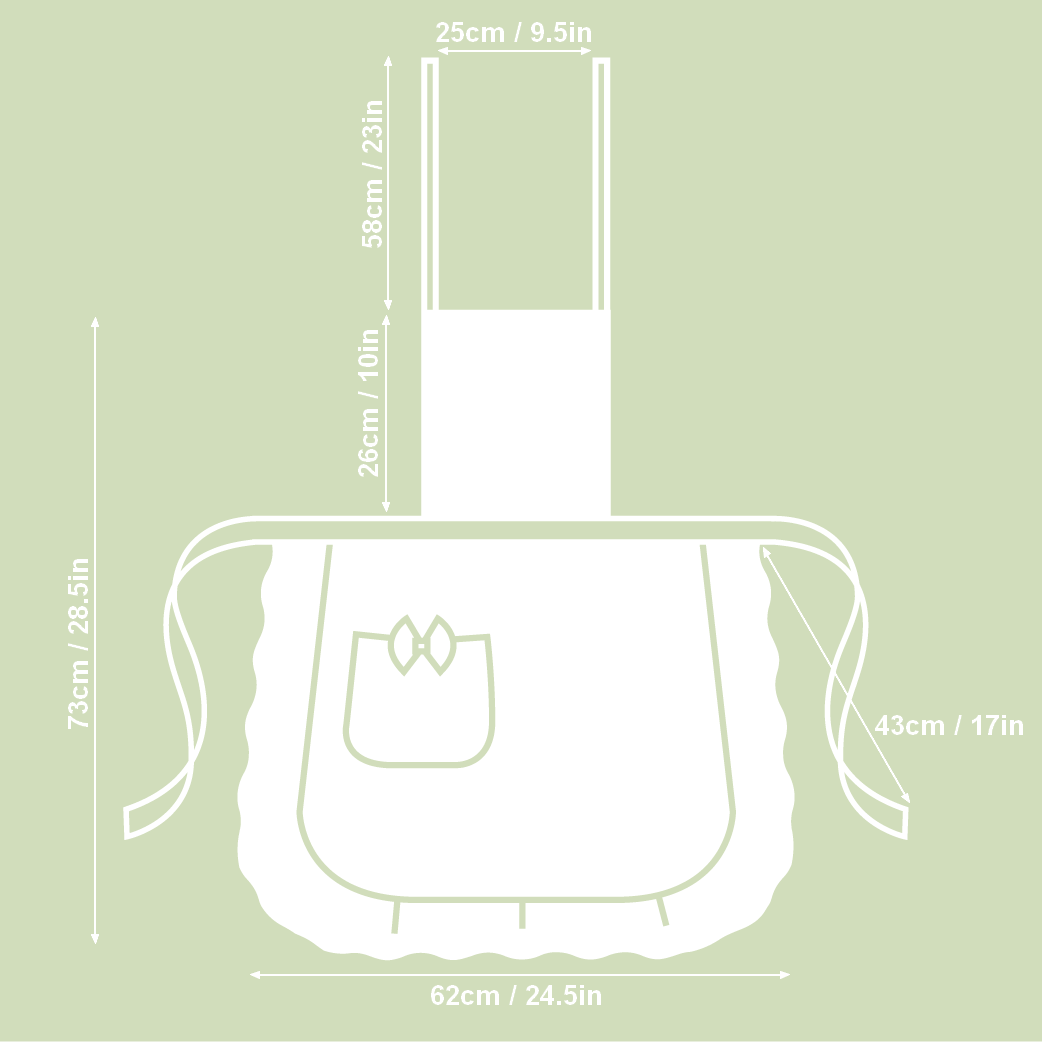 Ladies' Apron with Ruffles and Pocket - Botanico