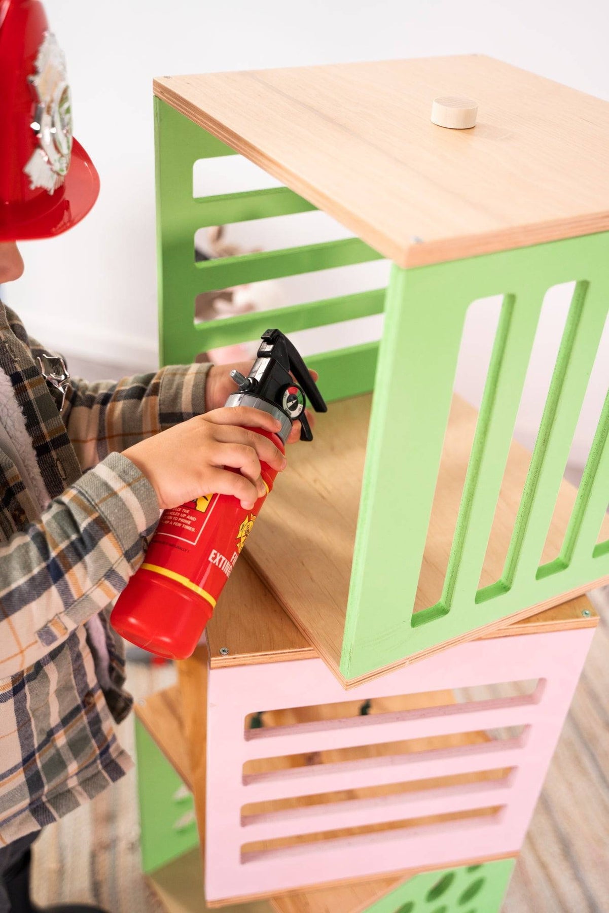 Kids Wooden Toy Storage Cube - Set of 3 Boxes